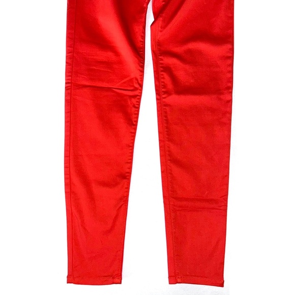 Red Mid Rise Ankle Skinny Jeans - Picture 7 of 9